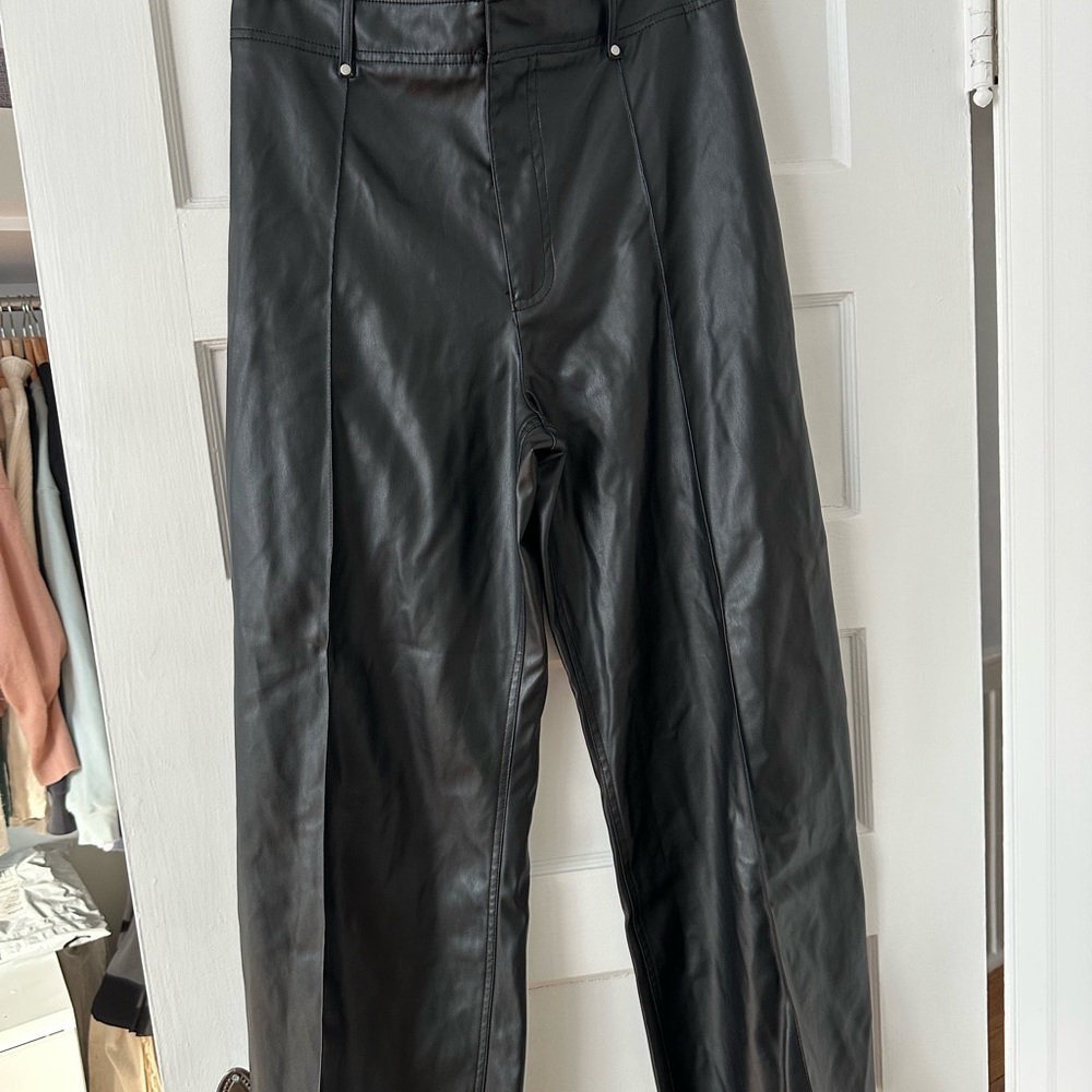 Zara Faix Leather Black Pants